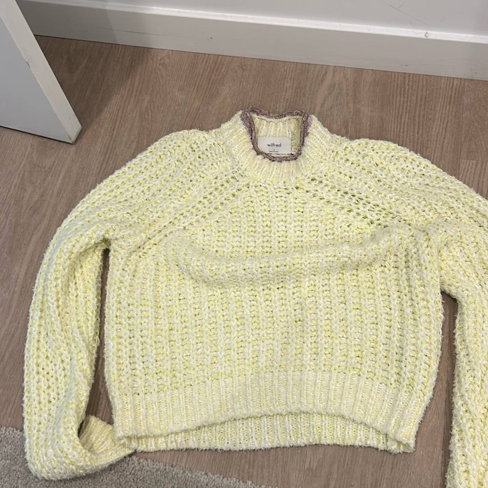 Aritzia Yellow mock neck sweater